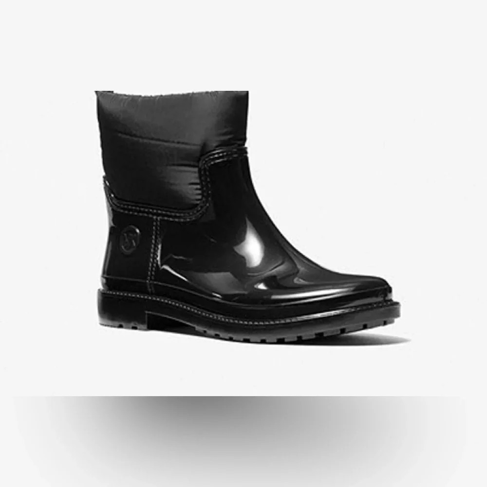 NIB MICHAEL MICHAEL KORS Blakely Logo Tape PVC and Nylon Rain Boot 11M